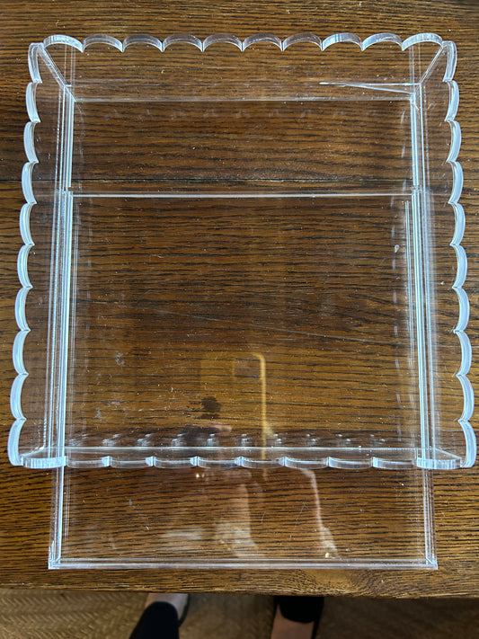 Acrylic Scallop Edge Slide Out Tray for Needlepoint