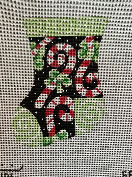 Candy cane stocking