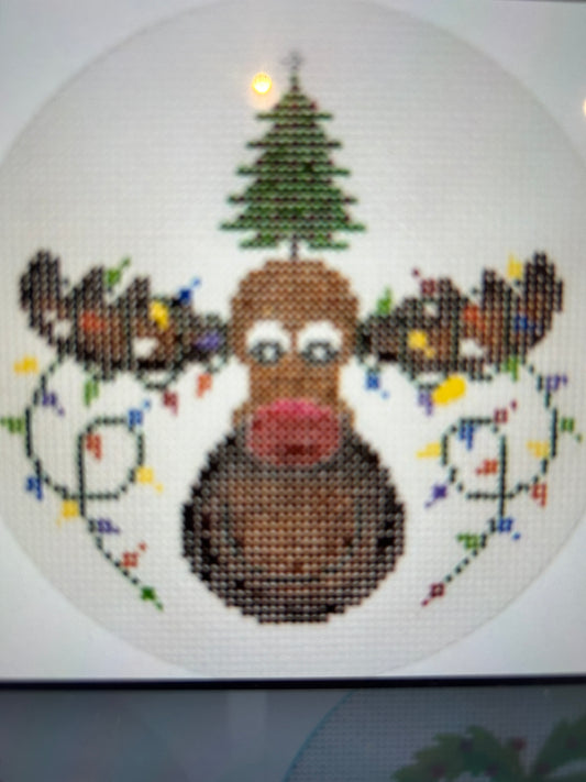 Moose with Christmas Lights