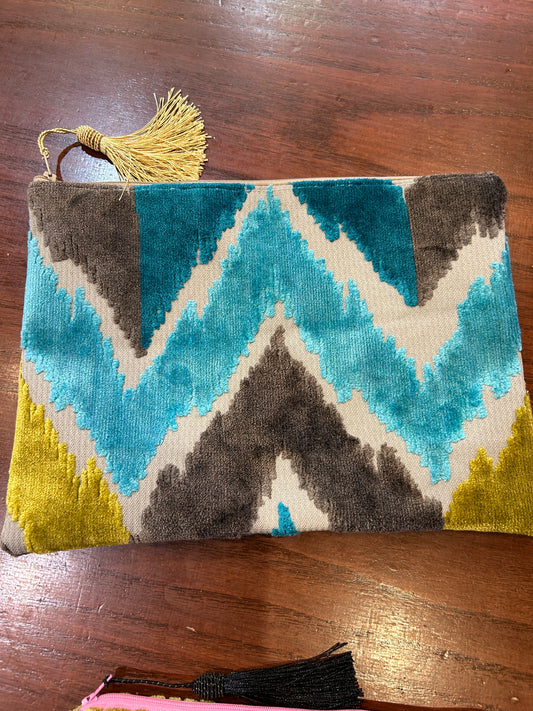 Anna Clutch - Turquoise /Green/Gray Brgello