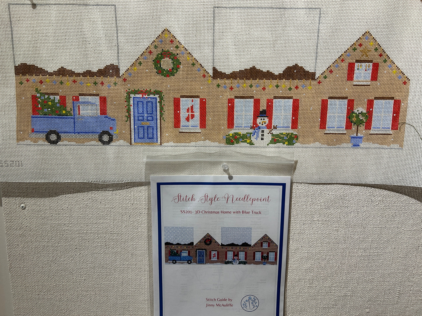 3D Christmas Home w/Blue Truck