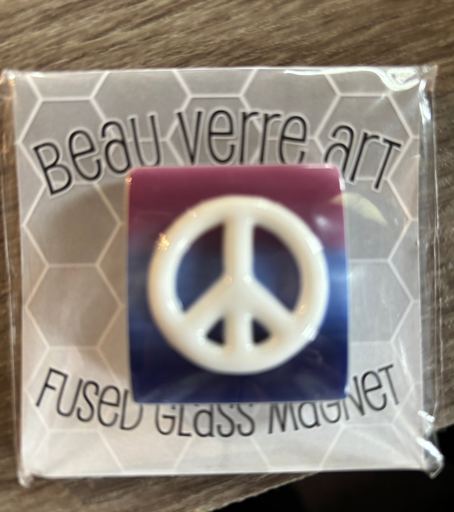White Peace Sign on purple Needleminder