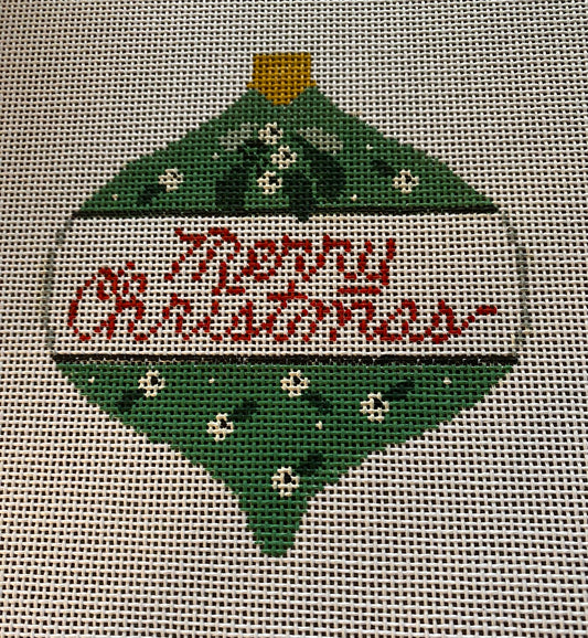 Merry Christmas Mistletoe Bauble Ornament