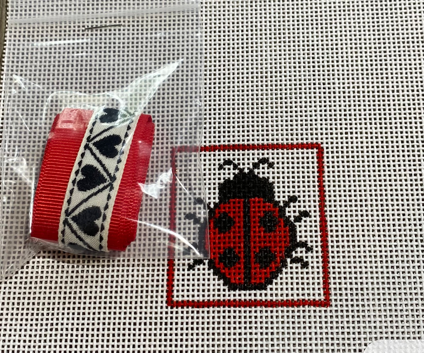 Bookmark Ladybug w/Heart Ribbon