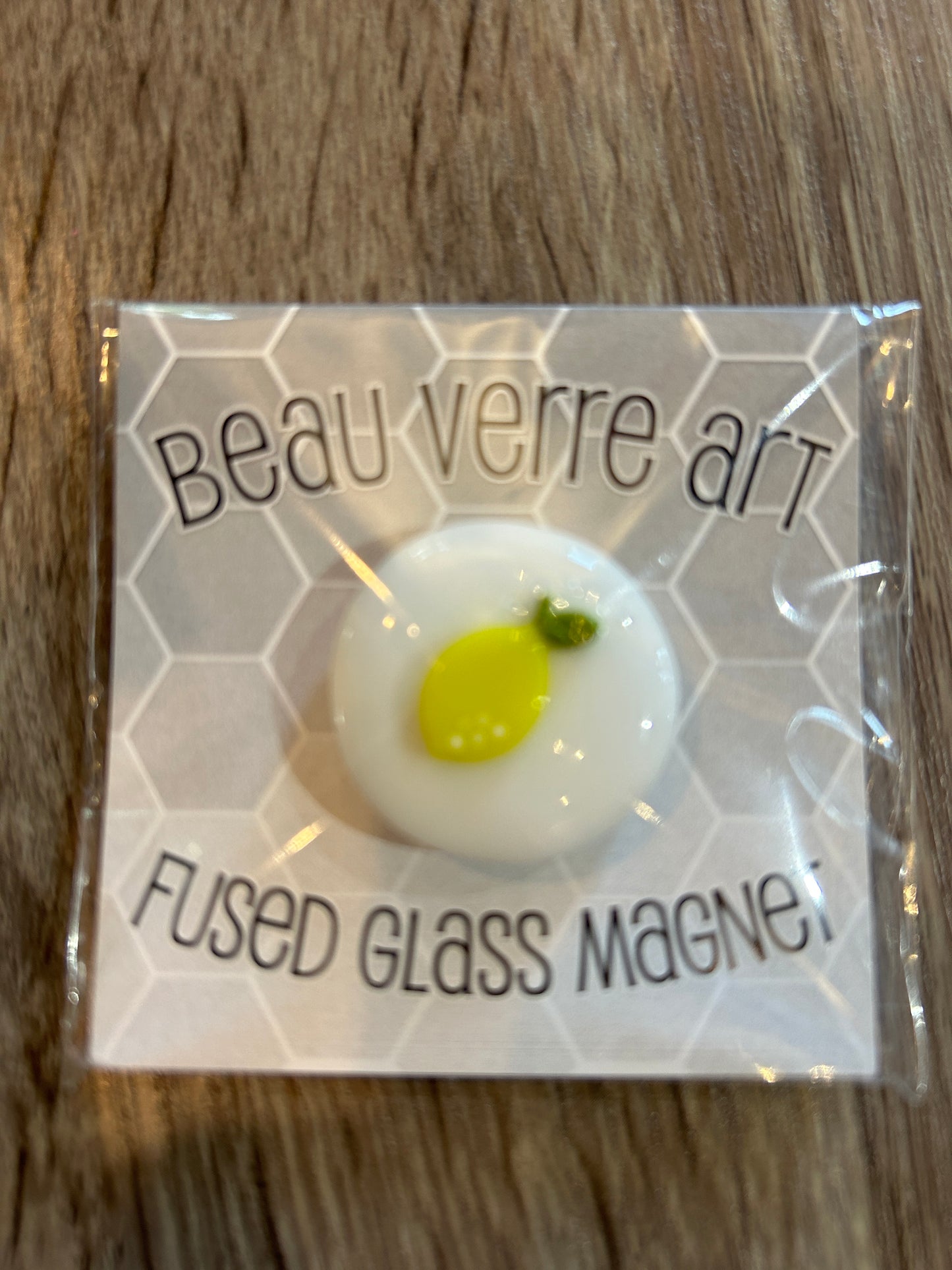 Lemon on White Fused Glass Needleminder