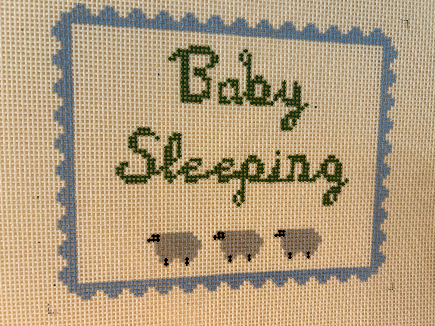 Baby Sleeping w/ Sheep - Blue