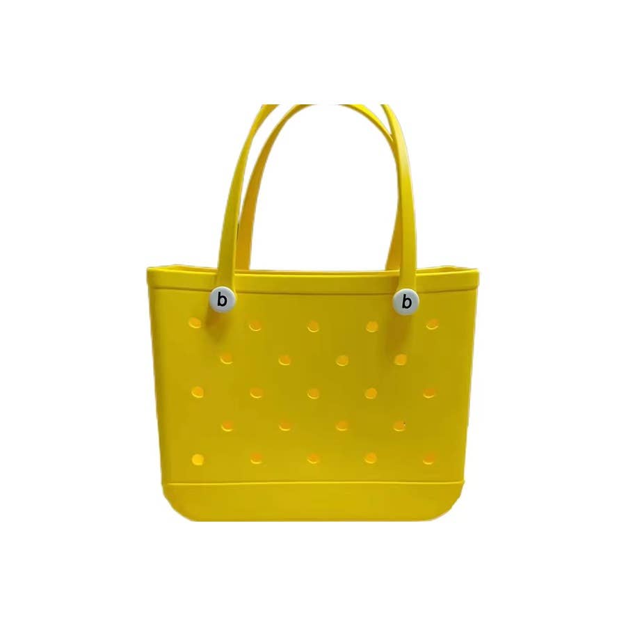 Summer Rubber Tote Solid Color Jelly Beach Bags: ORANGE / ONE SIZE(2)