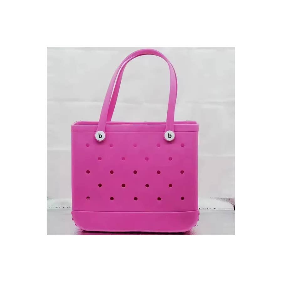 Summer Rubber Tote Solid Color Jelly Beach Bags: ORANGE / ONE SIZE(2)