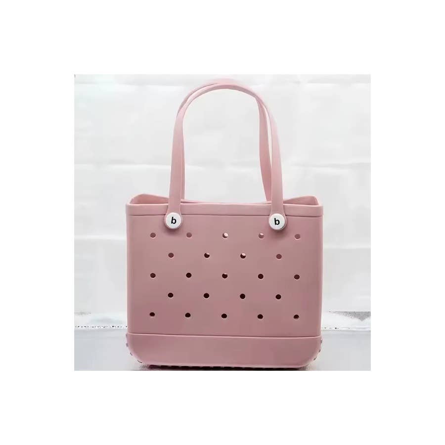 Summer Rubber Tote Solid Color Jelly Beach Bags: ORANGE / ONE SIZE(2)