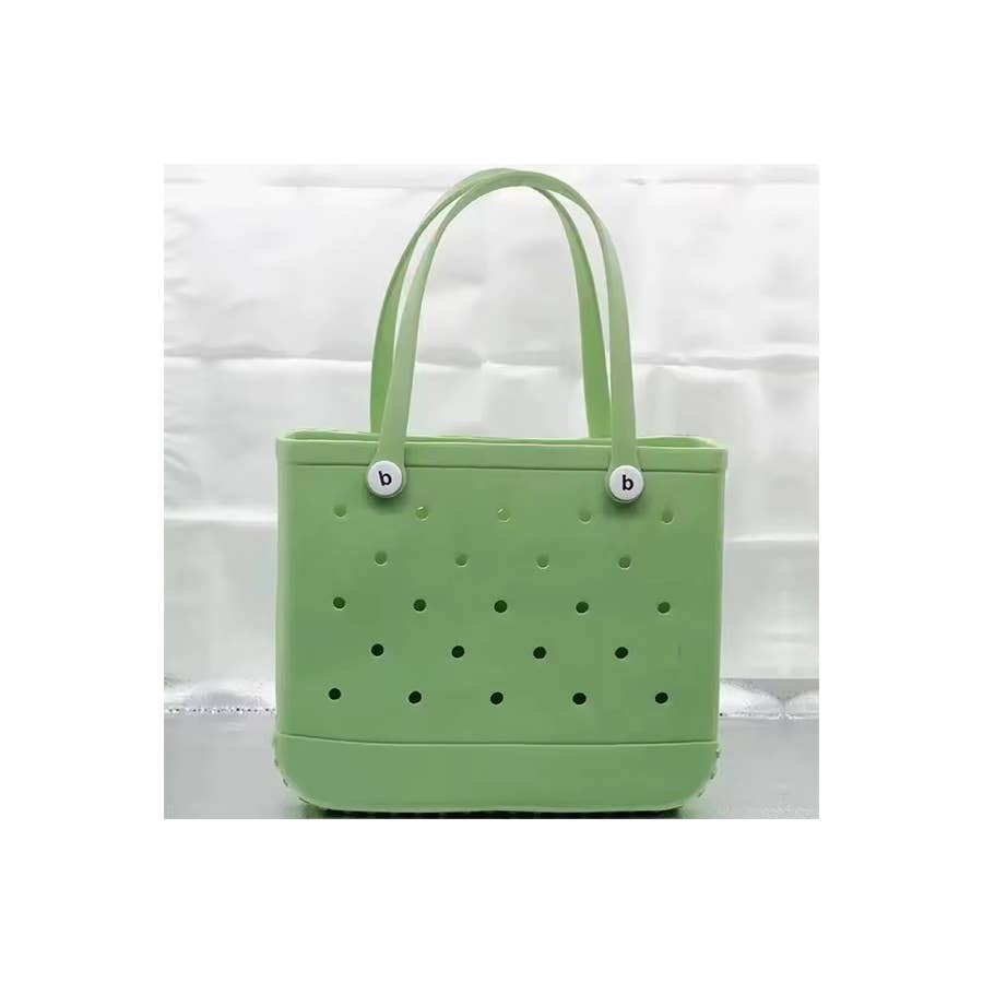 Summer Rubber Tote Solid Color Jelly Beach Bags: ORANGE / ONE SIZE(2)