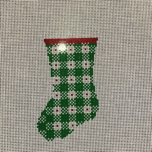 Mini Green Gingham Stocking