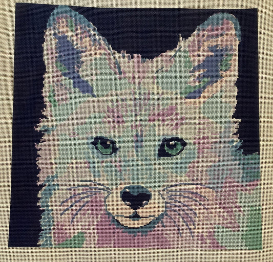 Fox on Blue Canvas