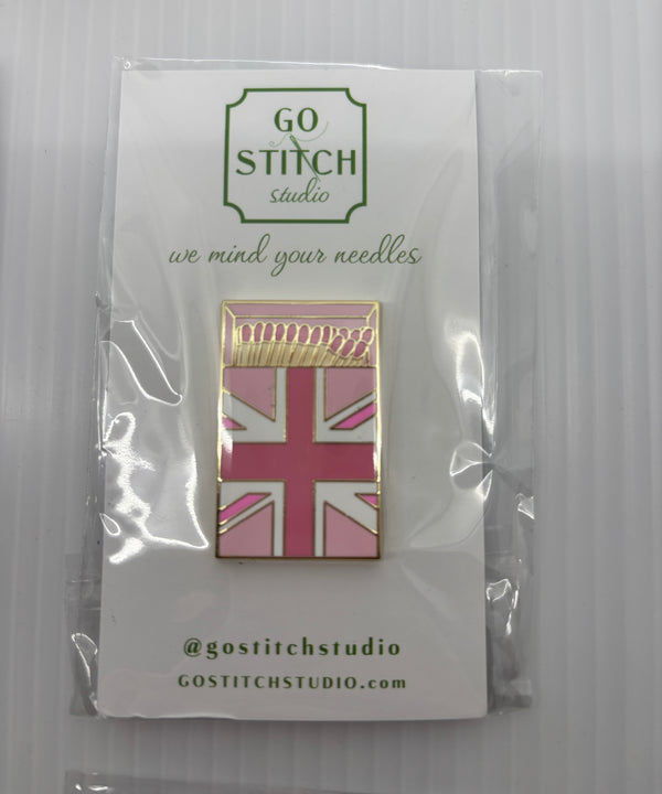 Pink British Flag Matchbox Needleminder