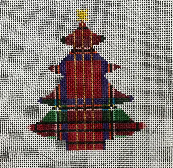 Plaid Christmas Tree Ornamnet