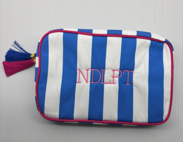 Cabana Striped Pouch - blue/white