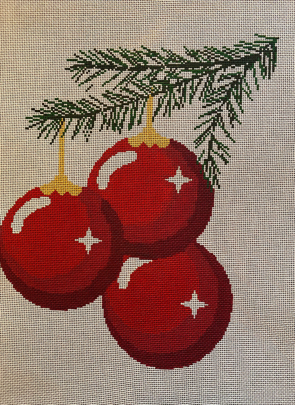 3 Ornaments on Branch