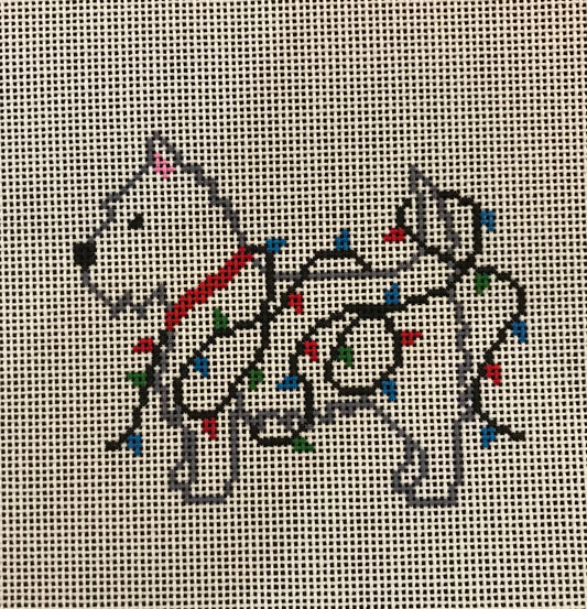 Westie-Christmas Lights