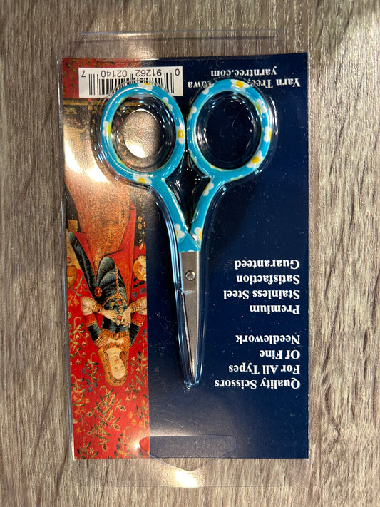Blue and Yellow Embroidery Scissors