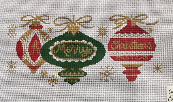 Red & Green "A Merry Christmas" ornaments