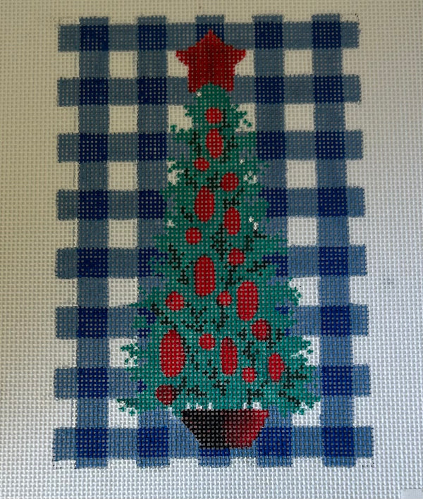 Blue Gingham Christmas Tree