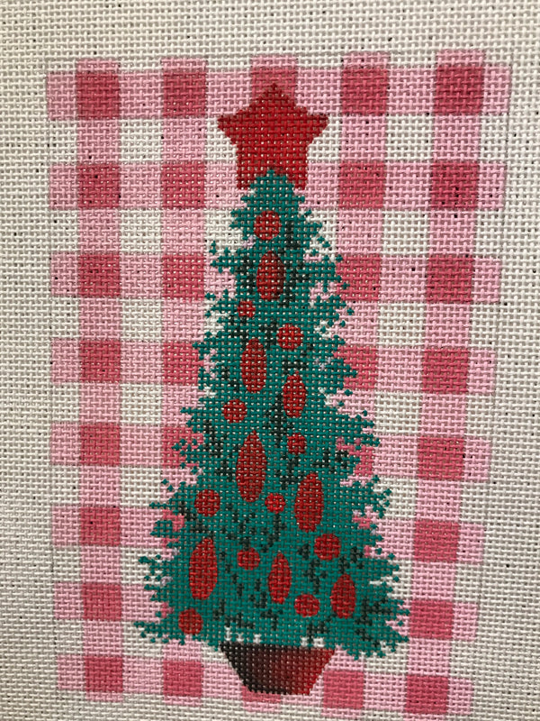 Christmas Tree on Red Gingham