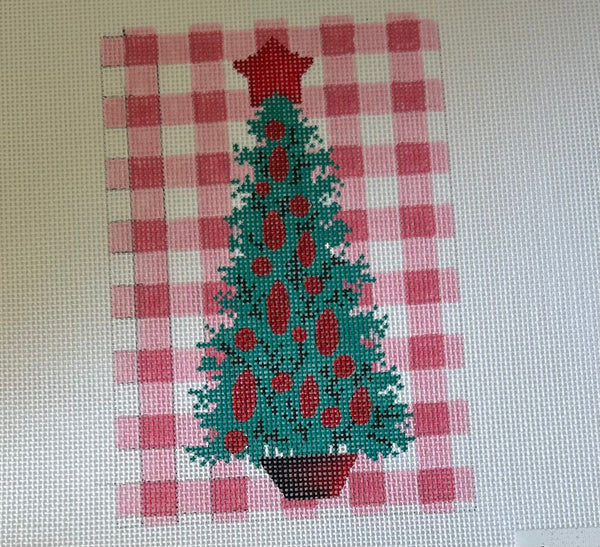 Pink Gingham Christmas Tree