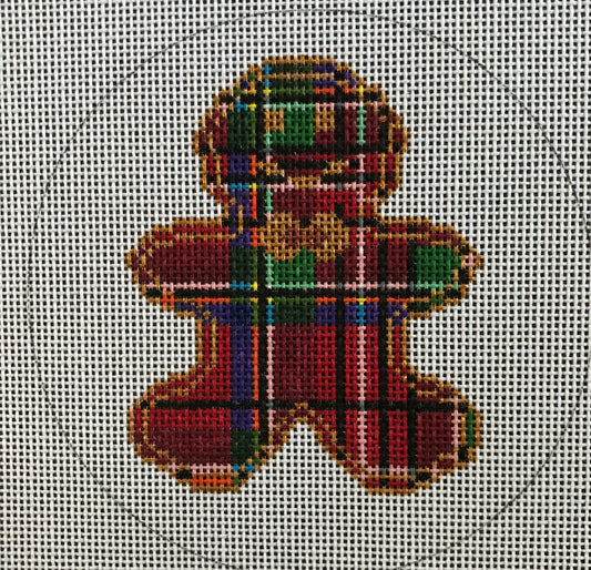 Plaid Gingerbread Man Ornament