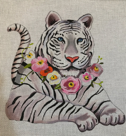White Tiger/Pink Floral Collar
