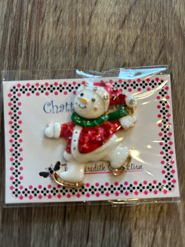 Skating Snowman Needleminder