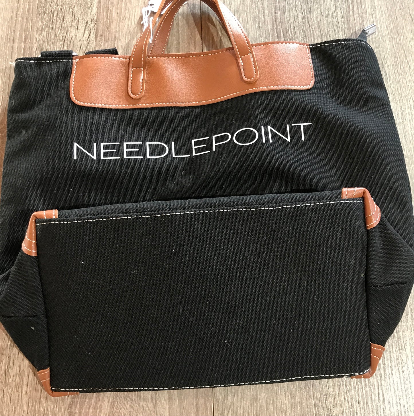 Needlepoint Black Canvas Bag