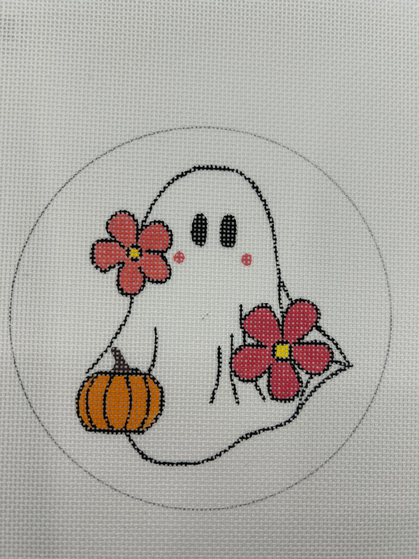 Ghost Flowers and Pumpkin