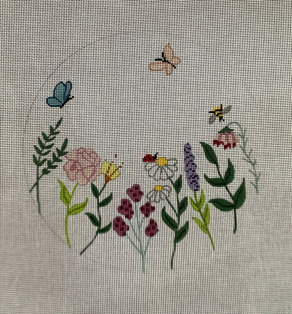 Floral Whimsy Round Pillow