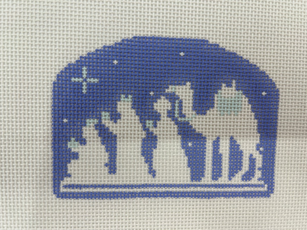 Blue and White Needlepoint- Three Wise Men