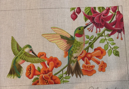 Hummingbirds in Floral Vines