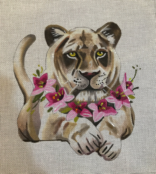 Cougar w Floral Collar
