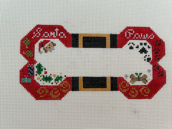 Santa Paws Dog Bone Ornament