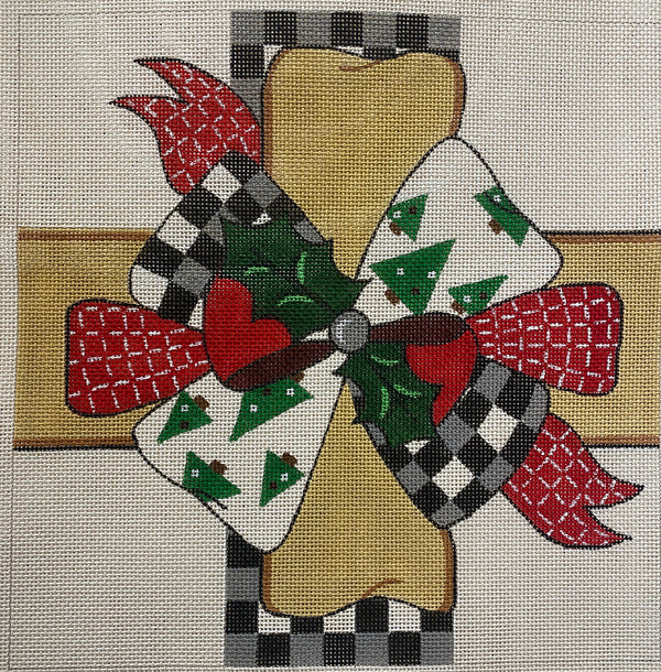 Christmas Trees and Holly Bow