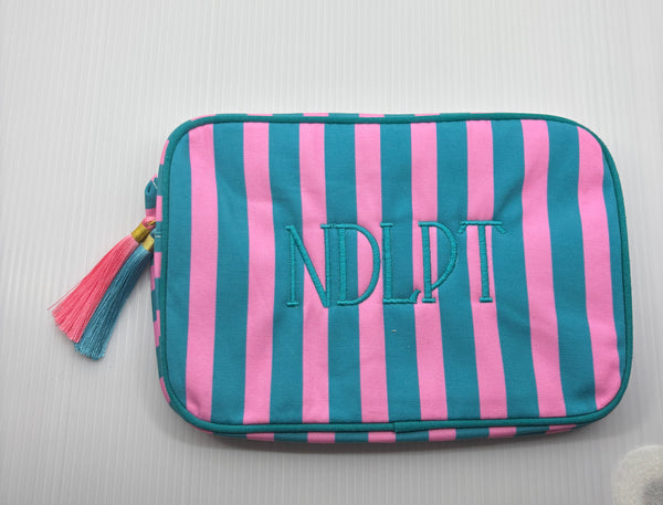 Cabana Striped Pouch - Pink/Aqua