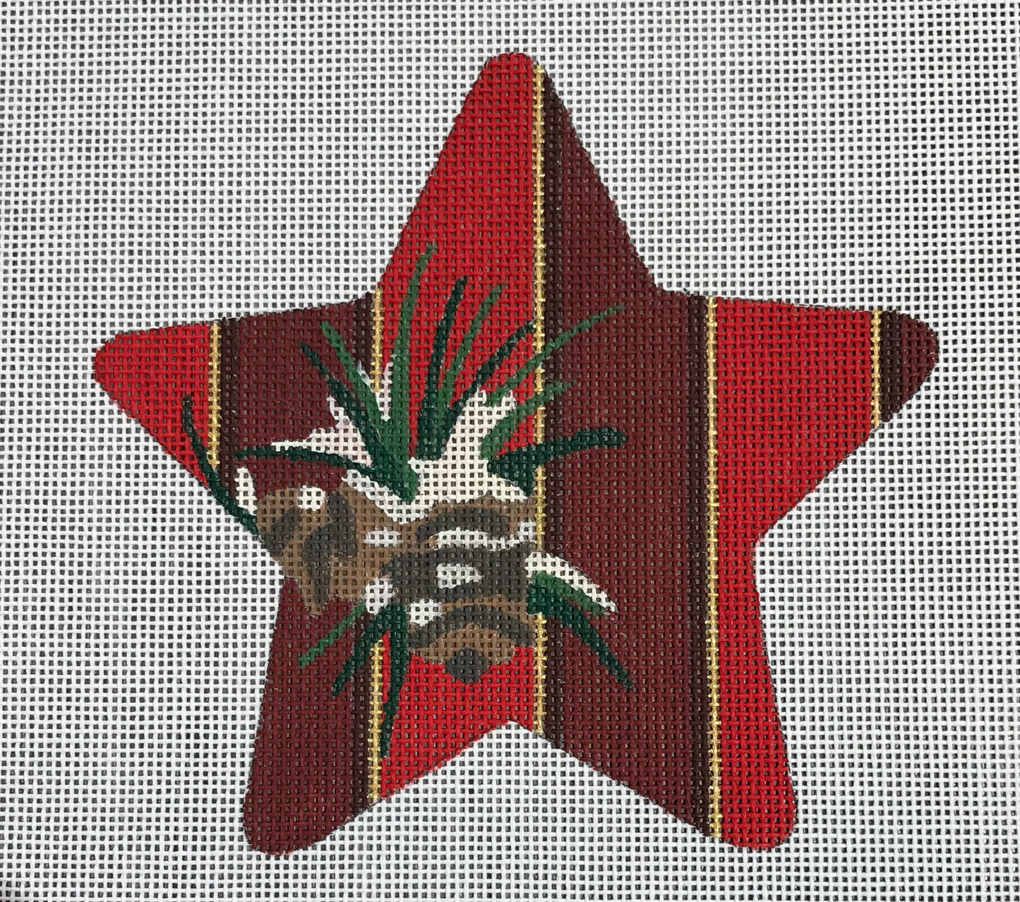 Pine Cone on Stripes Star