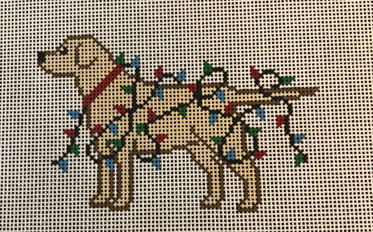Yellow Lab- Christmas Lights