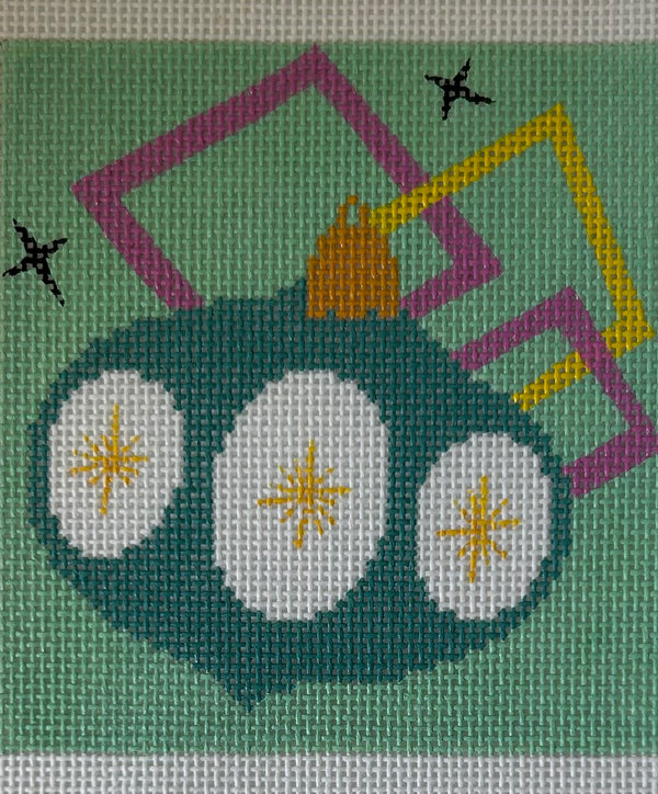 Teal Green MCM w/yellow and pink