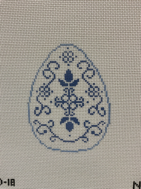 Blue Damask Swirl Egg