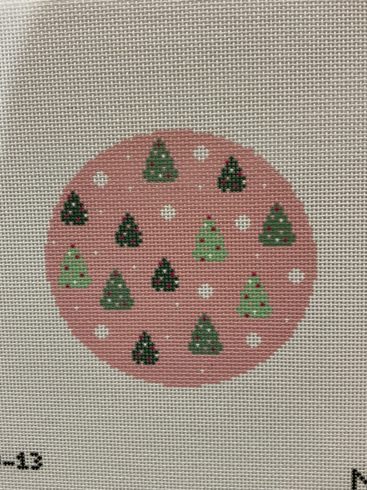 Pink Trees Round Ornament
