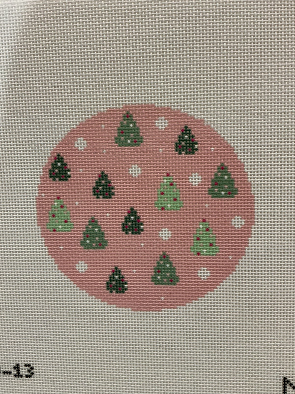 Pink Trees Round Ornament