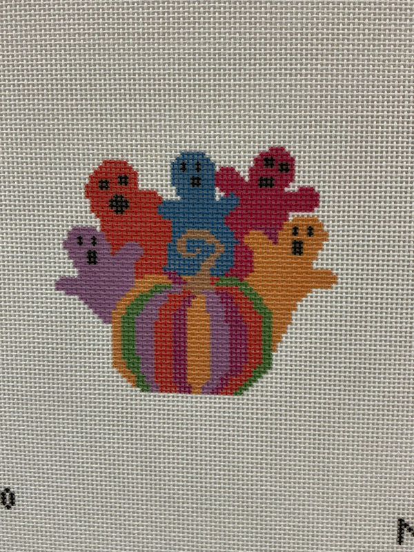 Colorful Ghosts with Pumpkin