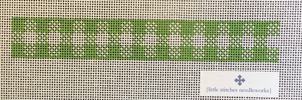 Woven Gingham Key Fob Lime