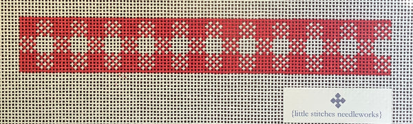 Woven Gingham Key Fob Strawberry