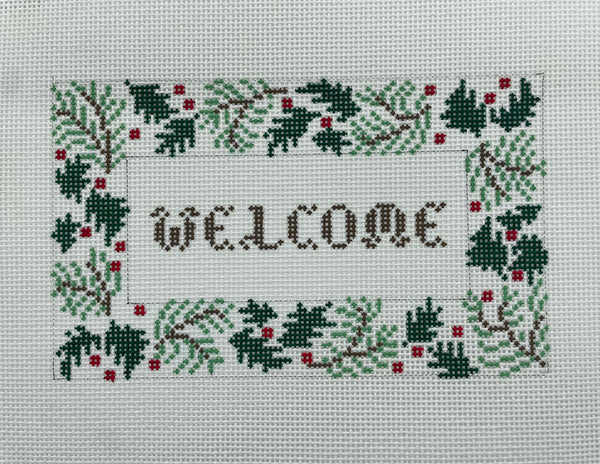 Pine Boughs & Leaves Welcome Sign