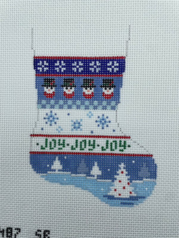 Snowman, Snowflakes and Trees Mini Stocking