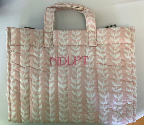 Block Print Fabric Tote - Pink